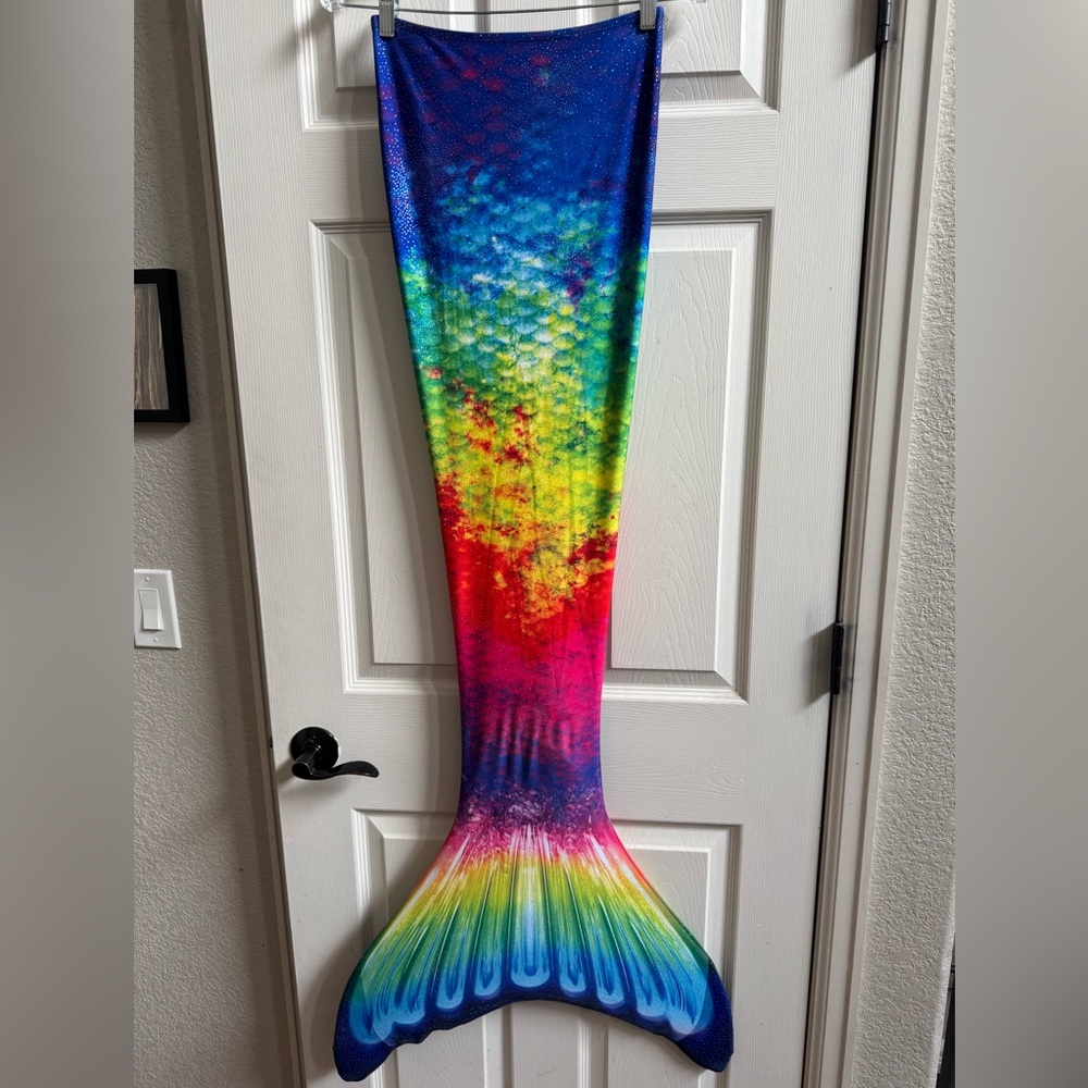 Rainbow Mermaid Tail and Monofin- Vibrant Multi Color, limited Edition Fun Fin
